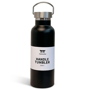 홀리데이텀블러 500ml 스텐 핸들 손잡이 텀블러, 블랙, 1개