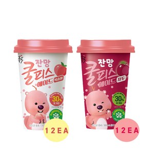 동원 소와나무 잔망 쿨피스에이드 300mL 복숭아12+자두12 총24컵/컵음료/유산균음료/무배, 24개