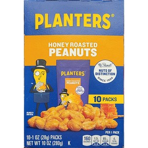 PLANTERS 플랜터스 허니 로스티드 피넛 미니팩 280g (28g X 10개입) / 미국, 1개