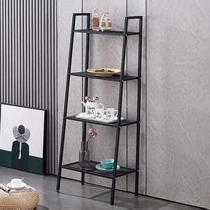 루미지오 철제 인테리어 와이드 4단 선반 수납 장식장 RL-114, 블랙, 1개