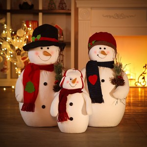 카페 크리스마스 대형 눈사람 인형 가족 트리 장식 3p 크리스마스눈사람