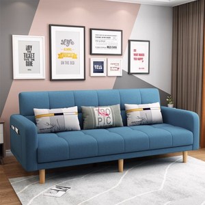 휠렉스 엘티제이 접이식 등받이 각도조절 소파침대 L4, 린넨 블루