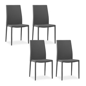 티엔느 디자인 비체 카페 인테리어 가죽 식탁 의자 4p, 그레이, 4개