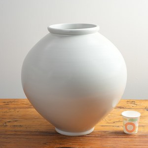 수공예 백자 무광 달항아리 풍수지리 인테리어 도자기 장식 소품 돌상 소품 화병, 5호 40cm