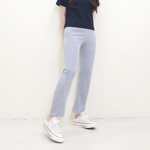 스트레이트 면 밴딩팬츠