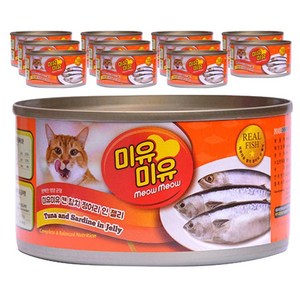 미유미유 참치 토핑 정어리 인 젤리 고양이 캔, 185g, 12개