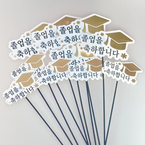 초이스앤코 졸업을축하합니다 졸업픽 졸업토퍼 10개입 졸업식 꽃다발, 소(10개입), 1개
