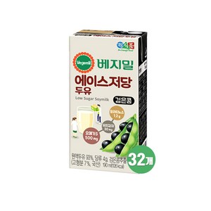 [베지밀] 에이스 저당두유 190mlx32팩, 190ml, 32개