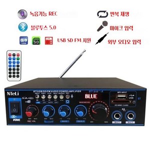 오디오 앰프 12V 220V 800W 블루투스 50 스피커 20 채널 자동차 파워 앰프베이스 HIFI 음악 플레이어 AUX FM TF 리모컨 포함, 1.BT309A EU Plug