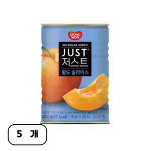 동원 황도 슬라이스 복숭아 통조림, 400g, 5개