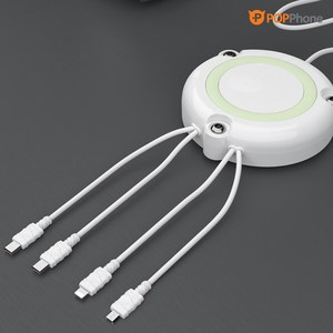 팝폰 4in1 업소용 멀티 빠른 도난방지 충전기 usb 동시충전 케이블 TC49, TC49-1+C타입케이블