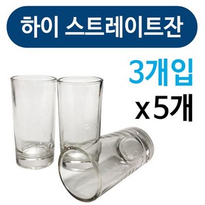 (주)아트웨어 하이 스트레이트잔 3P x(5개) 유리잔 글라스잔 양주잔, 5개