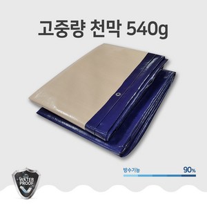 그라운드시트 양면 베이지네이비 타포린 방수포 천막, 3x4m, 540g군청베이지