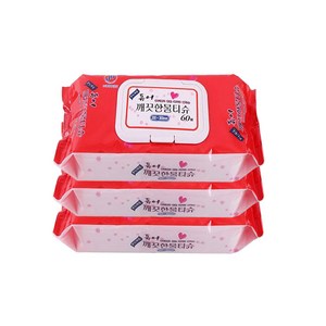 퓨어 깨끗한 물티슈 60매x10팩, 1개(10팩), 60개