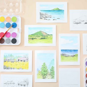 솜씨키트 수채화 제주 풍경 꽃 컬러링 DIY 키트, 제주꽃KIT, 선택안함