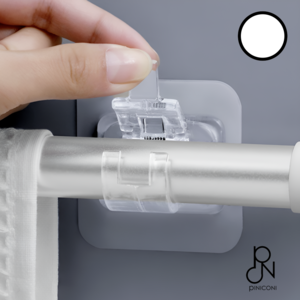 피니코니 부착식 접착식 압축봉 커튼봉 고리 홀더 스티커 브라켓 8개, 화이트