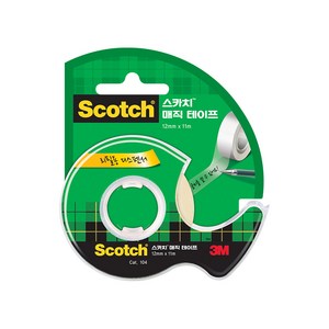 3M 스카치 매직 테이프 104 12mm 11m 투명 메모 테이프 디스펜서, 단품