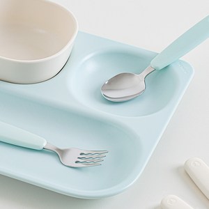 탁가온 네모 유아 스푼포크 세트 5colors, 1개, 민트