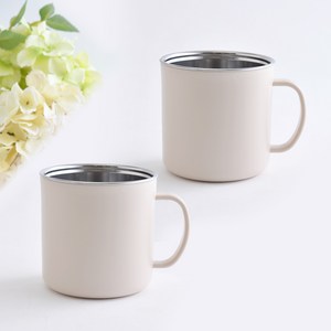 리빙스토리 스텐 머그컵 2p세트 430ml, 아이보리 2p, 2개