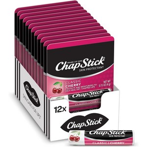 챕스틱 클래식 립밤 체리 12팩 ( ChapStick Classic Chey Lip Balm pack of 12), 4g, 12개