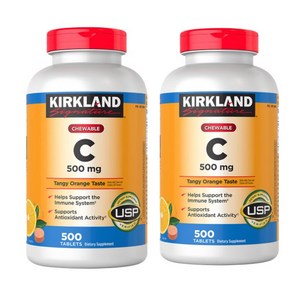 Kirkland Vitamin 커클랜드 츄어블 비타민 C 500mg 500정 2팩, 2개