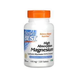 당일배송_Doctor's Best 고흡수 마그네슘 100mg, 1개, 120정