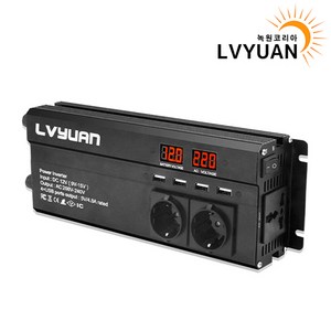 녹원 유사계단파 차량용 2000W 인버터 220V 60hz 한국형 KC인증, 1개, 블랙 용량 2600W 전압 24V