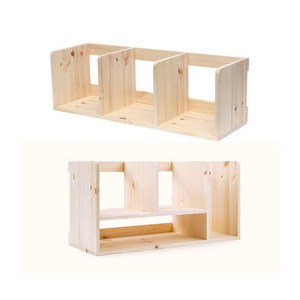 원목 책꽂이 고급 우드 1단 2단 책상 사무실 아기 미니 책상위, 레드파인 책꽂이