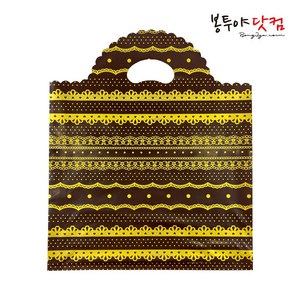 봉투야닷컴 LDPE 40호 (40x49cm) 50장 비닐쇼핑백, 레이스-브라운