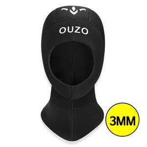 OUZO 스쿠버 다이빙 후드 프리다이빙 잠수 모자, 3mm