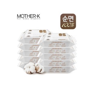 마더케이 신생아용 프리미엄 순면 건티슈, 60g, 15매, 10개