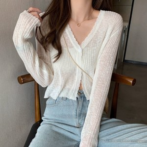 리치멜론 비치가디건 살안타템 시스루가디건 크롭 얇은 가디건