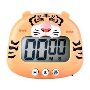 비에스업 동물 공부 주방 용품 타이머 스톱워치 시계, 호랑이, 2개