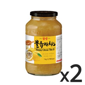 꽃샘 꿀유자차s 1kg 2개 유자청 전통차 과일청 꽃샘유자, 1개입