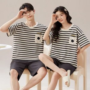 LOKEXING 여름 커플잠옷 캐주얼 러블리 잠옷세트 홈웨어