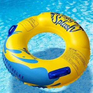 엔조이앤스플래쉬 물놀이 튜브 아기 유아 어린이 대형 감성 성인용 원형 튜브 손잡이형, [옐로우 튜브]80cm, 1개