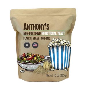 Anthony's Pemium Nutitional Yeast Flakes 10 oz Anthony's 프리미엄 영양 효모 플레이크 10온스 강화되지 않음 배치 테스트를, 283g, 1개