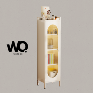 화이트온 깔끔한 틈새 수납장 가구 거실 원목 베란다 다용도 폭좁은 책 슬림 틈새장 진열장, 5단 A