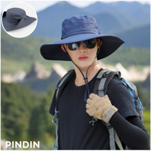 핀딘 등산모자 메쉬 사파리 경량 챙모자 자외선차단, 다크네이비