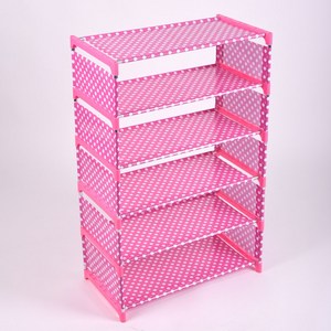 다용도 6단 신발정리대 틈새신발장 다용도선반 간이선반 미니신발장 현관신발정리대, 파스텔6단신발정리대 핑크, 1개