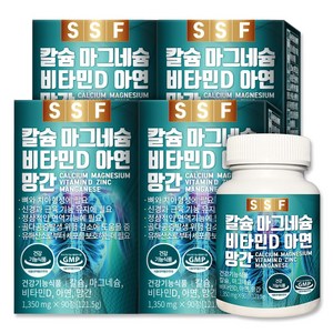 순수식품 산호 칼슘 마그네슘 비타민D 아연 1350mg, 90정, 4개