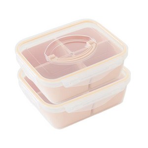 eTV [이지앤프리] 나눔쉐어 밀프랩 용기 1400ml 4칸 2P, 2개