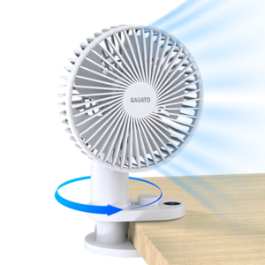 [틈새 선풍기] 바우아토 에어클립 미니 무선 저소음 스탠드 타이머 탁상용 선풍기, 화이트