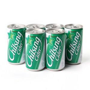 [글로벌푸드] [롯데칠성음료] 칠성사이다 190ml x 6캔, 6개