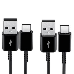 [1+1] 삼성 정품 USB C타입 고속 충전케이블 최대 25W지원 갤럭시 스마트폰 데이터 통신 케이블, 블랙 ( 4개입 )