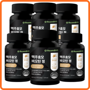 맥주효모 비오틴 ReamBIO 식약청 인정, 6개, 60정
