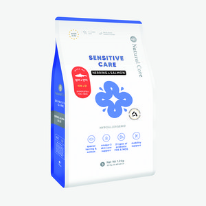 강아지 청어&연어 사료 3kg 네츄럴코어 유기농 장건강 오메가3 피부 아토피 청어 사료, 1개