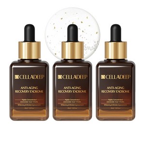 셀라딥 탄력 주름 개선 PDRN 엑소좀 EGF 안티에이징 리프팅 골드 앰플 세럼, 3개, 45ml