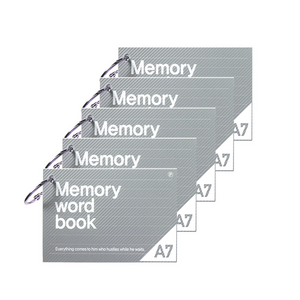투영디자인 A7 메모리 링 단어장 60매, 그레이, 5개
