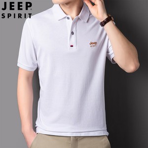 스피릿 남자 티셔츠 비즈니스 반팔티 캐주얼 패션 카라티 셔츠 남자의 여름 반팔 카라넥 짧은 소매 티셔츠 2752, 화이트, XXXL, 1개